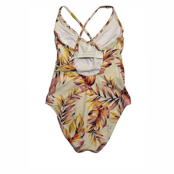 Kona Sol V-Neck Cross Back Floral Print Medium Coverage onepiece swimsuit Size M - Picture 4 of 6